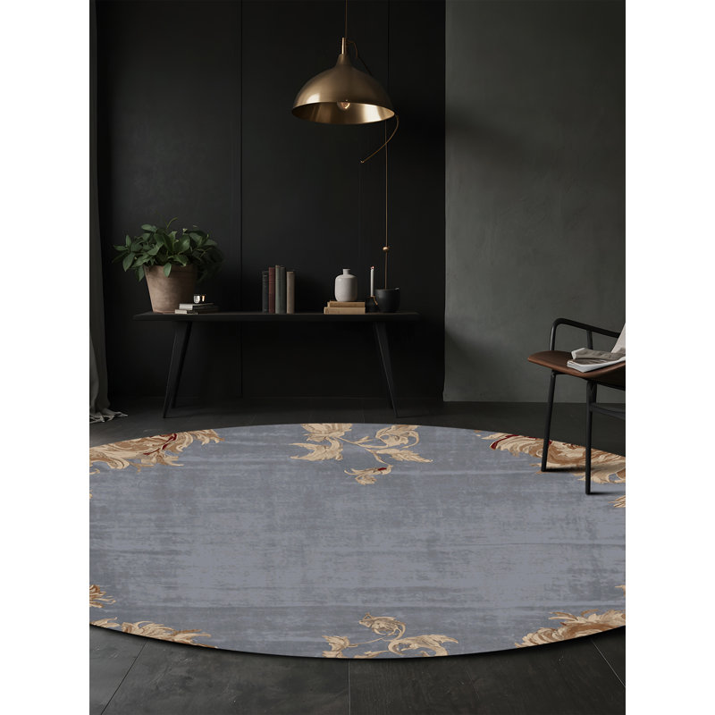 Tapis rose soyeux et moelleux, Rond 3 pi