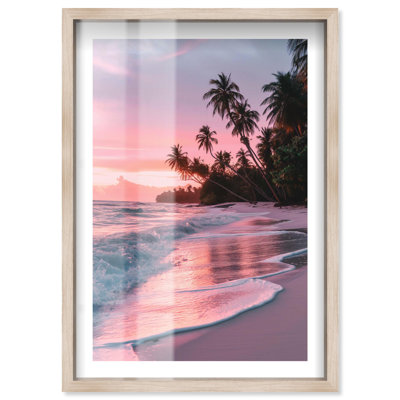 Beautiful Sunset Beach Travel Photography Shadowbox Print by Notoriart