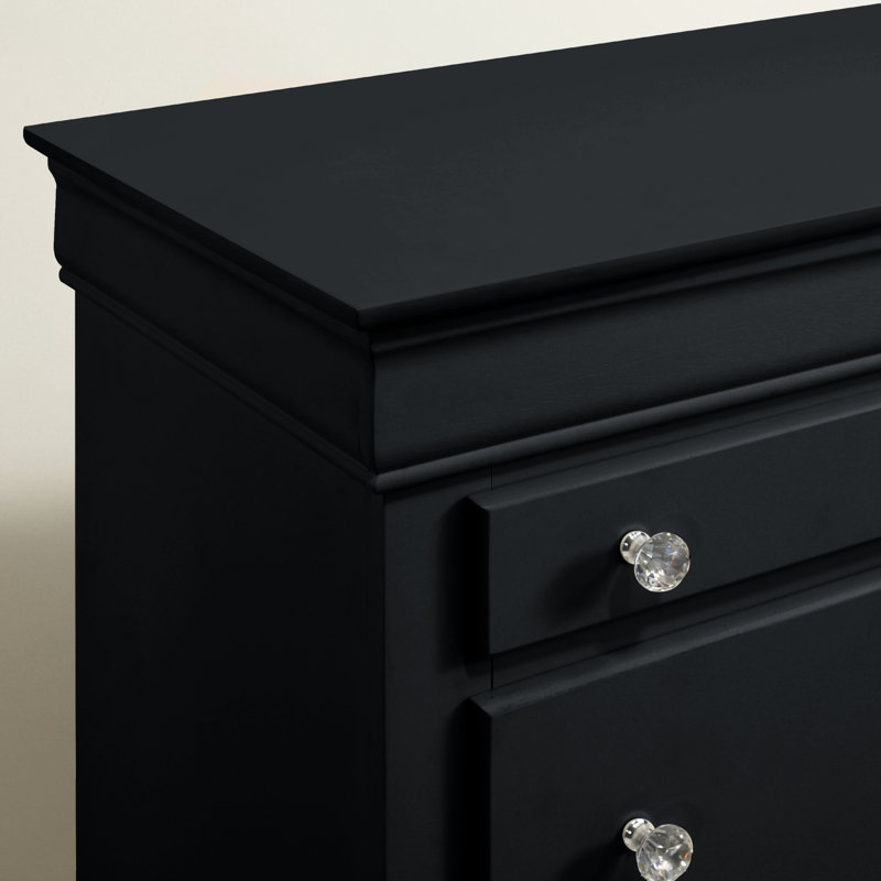 Commode 6 tiroirs Barvelle, Noir
