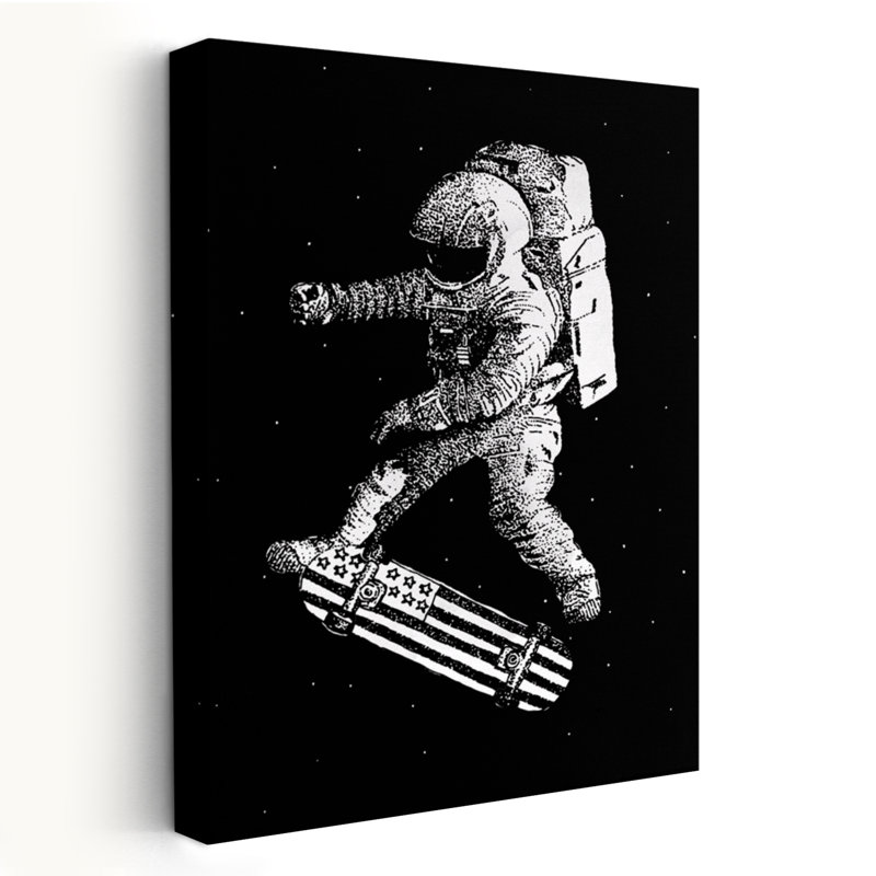 Kickflip In Space - Nouveauté urbaine, surréalisme pop humoristique, H 24 po x l 16 po
