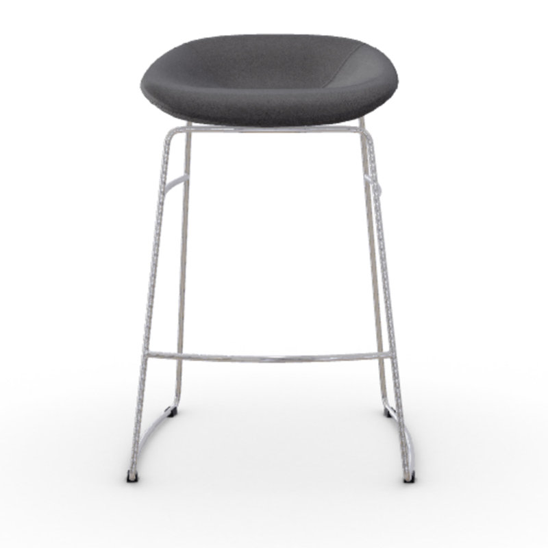 Palm Upholstered Backless Stool with Metal Frame, Skuba Optic White, Counter Stool (26.5" Seat Height)