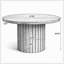 47" Round Solid Wood Dining Table for 4, Farmhouse Kitchen Table with Fluted Pedestal Base