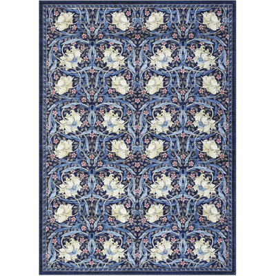 Washable Vintage Floral Hallway Runner Rug, Non-Slip, Stain-Resistant, for Kitchen, Laundry & Bathroom - Black