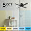 Ross - Ventilateur de plafond à DEL 4 pales 52 po - Finition noire - Type de télécommande-556786444-556786446-556786449