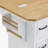 56 inch Kitchen Island with Rubber Wood Veneer Drop Leaf, Power Outlet, 4 Door Shelves, Embossed Vertical Stripe Rolling Kitchen Cart on 4 Wheels with 6 Deep Drawers for Kitchen, Dining Room,White-1242094612