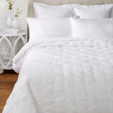 Ensemble de courtepointe en coton blanc 2 pièces Asher