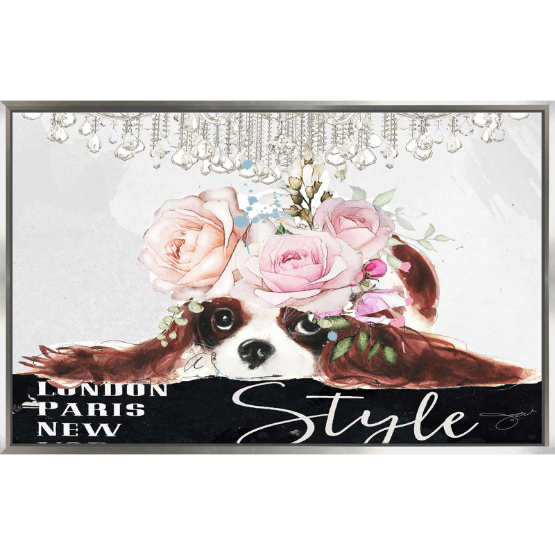 «King Charles 2 (Horizontal)» par Jodi - impression, Cadre flottant argent, H 31,5 po x l 51,5 po x P 2 po