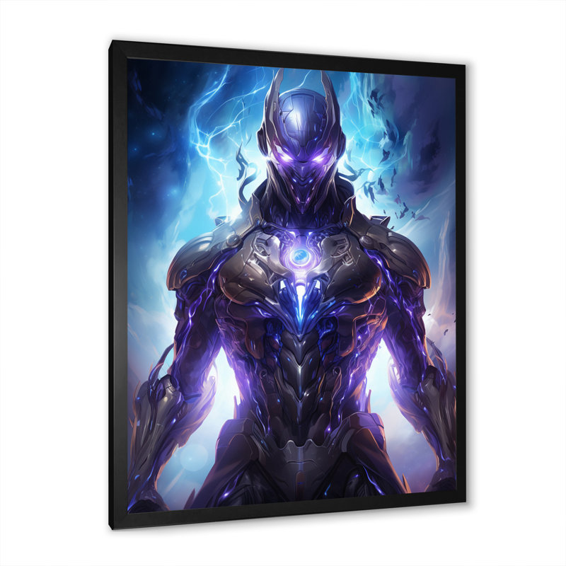 «Villian Robot I - Superheros», impressions d'art mural, H 40 po x l 30 po x P 1,5 po, Cadre photo noir