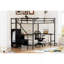 Lit mezzanine polyvalent en métal avec bureau intégré et options de rangement