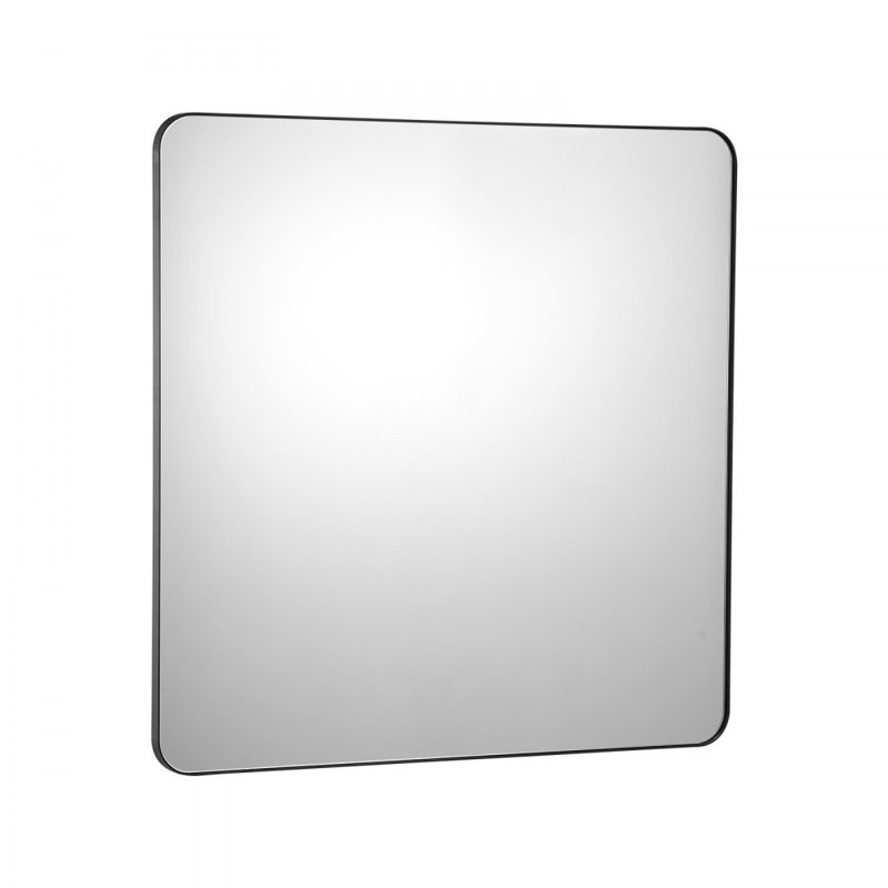 Miroir carré carré avec cadre en alliage d'aluminium, Carrée, Noir, 36 po x 36 po