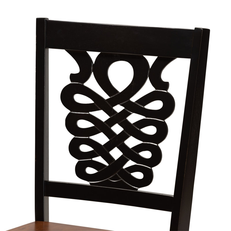 Ensemble de salle à manger 5 pièces avec 4 chaises et 1 table Elaine au fini brun foncé Elaine, H 37,4 po x l 17,9 po x P 19,9 po