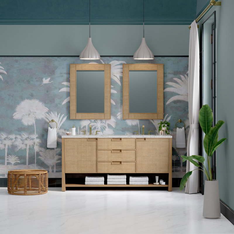 Meuble-lavabo double Solene, Perle jasmin éternelle