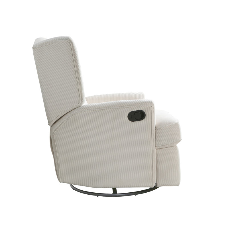 Swivel Reclining Glider, Ivory Corduroy
