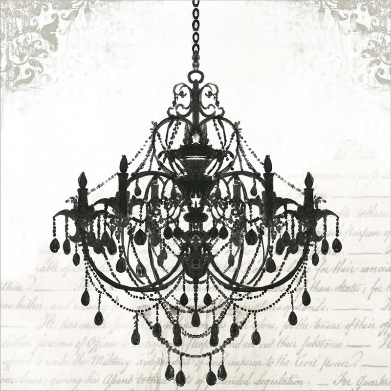 Lustre noir I - impression sur toile tendue, H 24 po x l 24 po x P 1,5 po