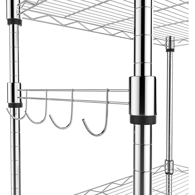 Rayonnage 5 tablettes Reasor, Argent argent
