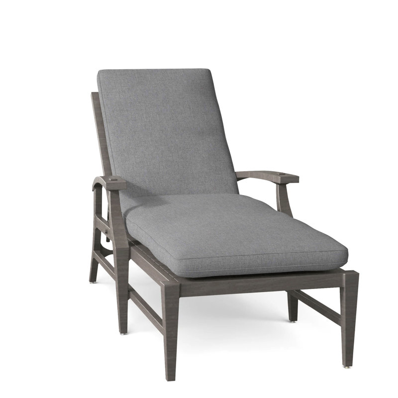 Croquet Aluminum Outdoor Chaise Lounge, Welt, Slate Gray, Verona Mist