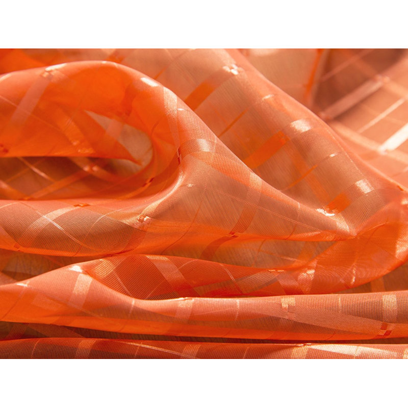 Panneau de rideau transparent à œillets avec motif écossais Jardine, Corail