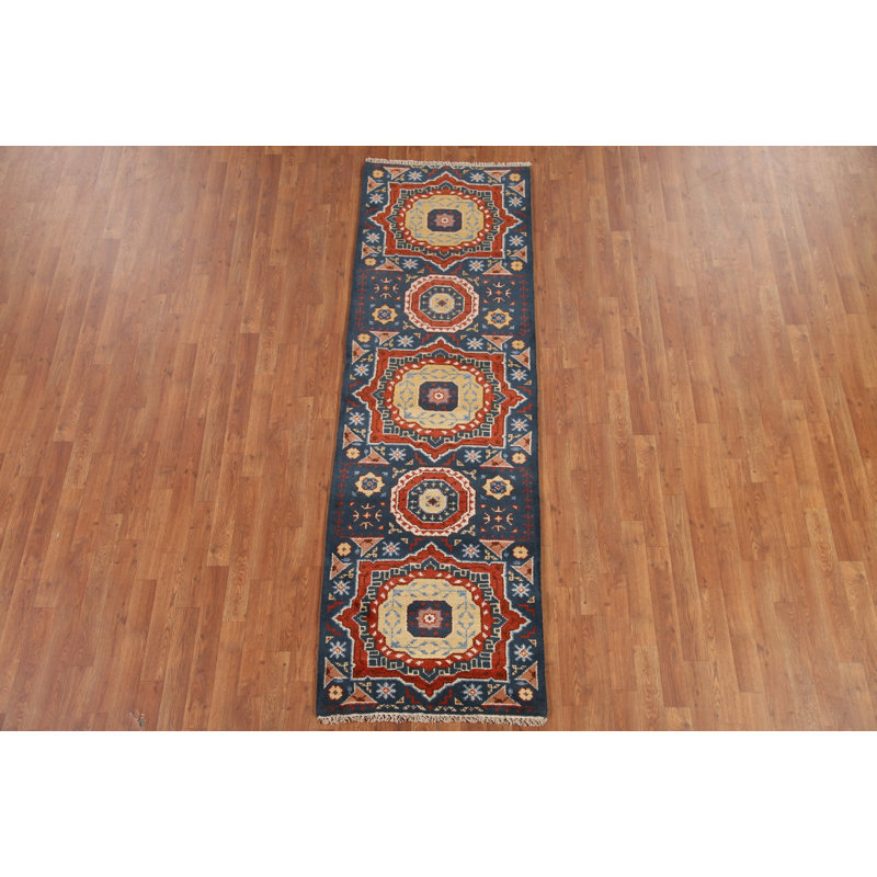 Tapis de couloir oriental bleu 3x8