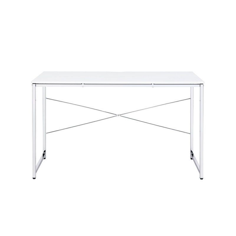 Rectangular White Writing Desk With Veneer And 46 Lb Package Weight 22 X 0.8mm Metal Tube Size