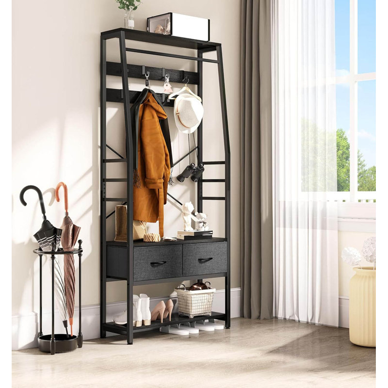 Metal Freestanding 8 - Hook Coat Rack, Black