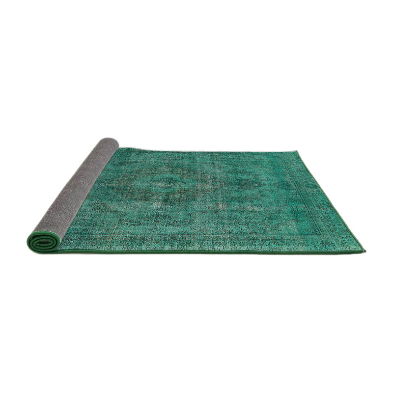 Tapis vert de style oriental, Rond 7 pi