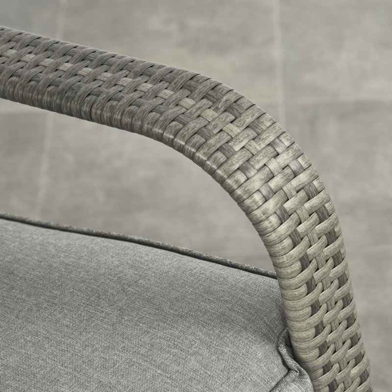 Outsunny Outdoor Rattan Rocking Chair Patio Recliner