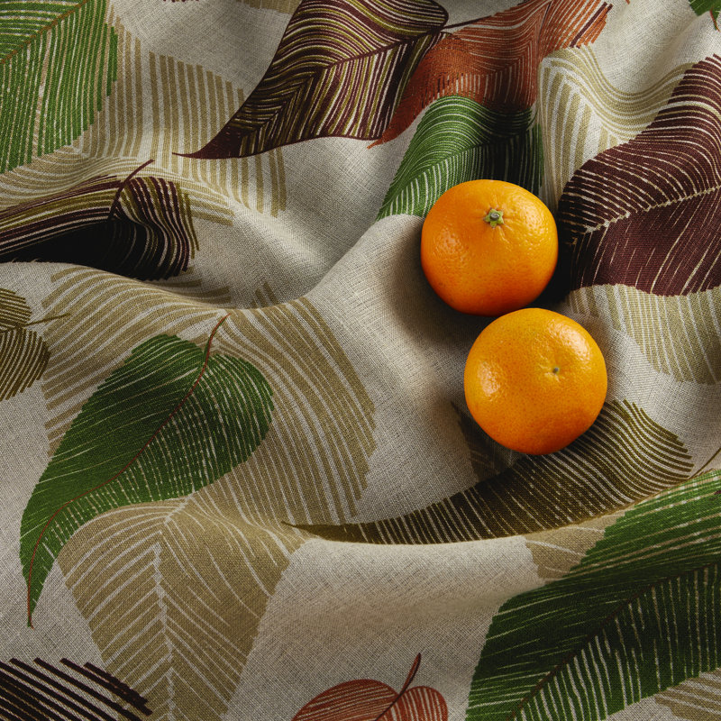 Falling Leaves - 100% Pure Linen Table Throw