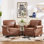 Fauteuil 31,5 "en similicuir avec pieds en bois massif (ensemble de 2)
