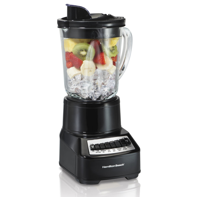 Mélangeur multifonctionnel 40 onces Hamilton Beach® Wave Crusher® Pot en verre, Noir