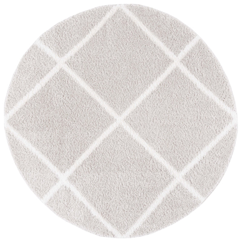 Tahoe Shag Performance Geometric Rug, Round 6'7"