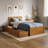 Orlando Solid Wood Platform Bed with Panel Footboard & Storage Drawers-96140399