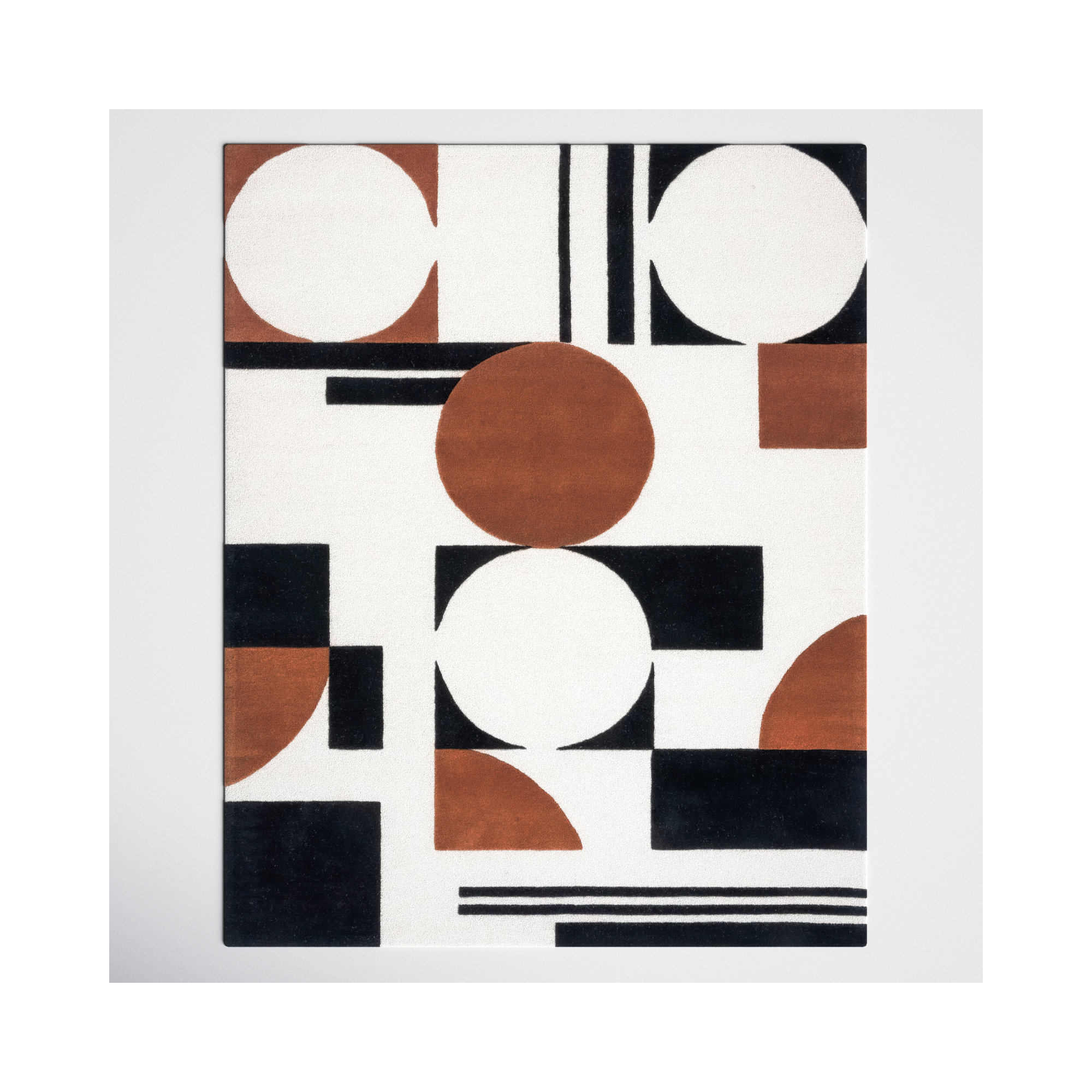 Antoni Handmade Wool Ivory/Black/Brown Rug, Rectangle 8' x 10'