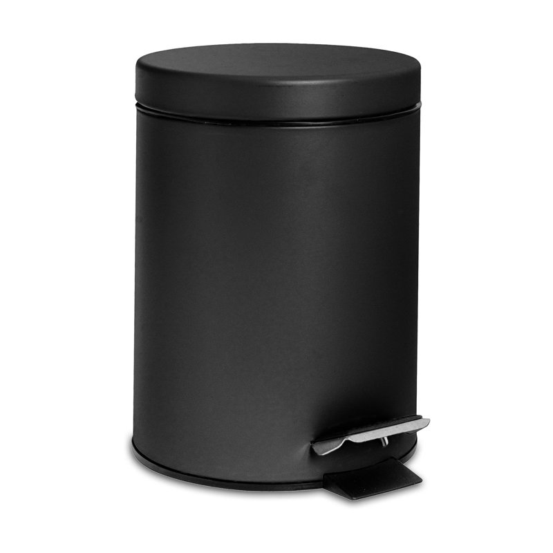 Harbour Housewares 3L Square Bathroom Pedal Bins, Black