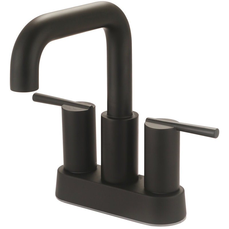 2-handle Bathroom Faucet with Drain Assembly, Matte Black