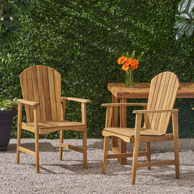 Chaises de salle à manger d'extérieur en bois d'acacia Adirondack