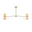 Gable Linear Chandelier (Antique Natural Brass with Oyster Shade)