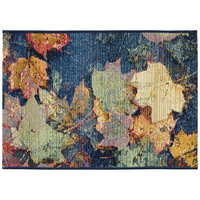 Andreane Floral Synthetic Non-Skid Kitchen Mat, Rectangle 2' x 2'10"