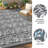 8x10ft GreyWhite Wallpaper Flower Reversible Outdoor Rug, Waterproof Plastic Straw Indoor Outdoor Mat for Patio RV Camping Deck Backyard Picnic-1249311471-1249311468