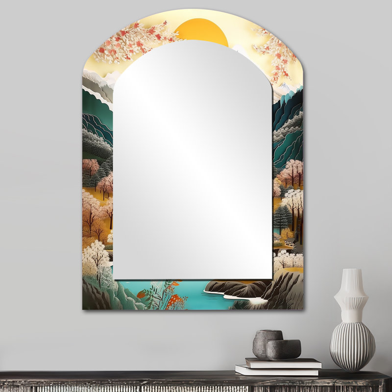 Miroir mural crème enneigé Mountain Peaks I - Crème, 34 po x 25 po