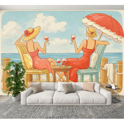 Papier peint auto-adhésif Friends Jetty Beach Girls
