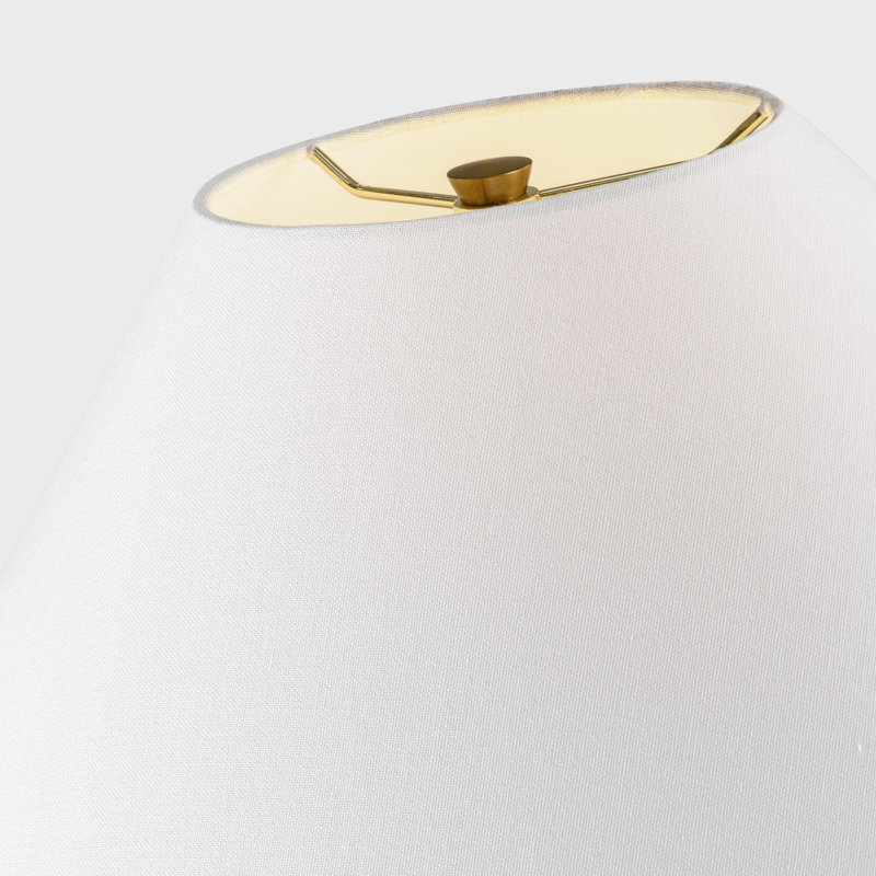 Lampe de salon pour bureau à domicile 1 lumière Thom Filicia Delanna en rotin blond avec abat-jour en lin blanc