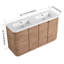 Ensemble meuble-lavabo double autoportant de 60 pouces avec lavabo en résine et tablettes ajustables