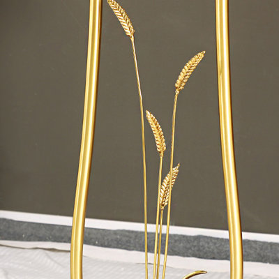 Modern luxury-style brass ear-of-wheat decorative floor clock