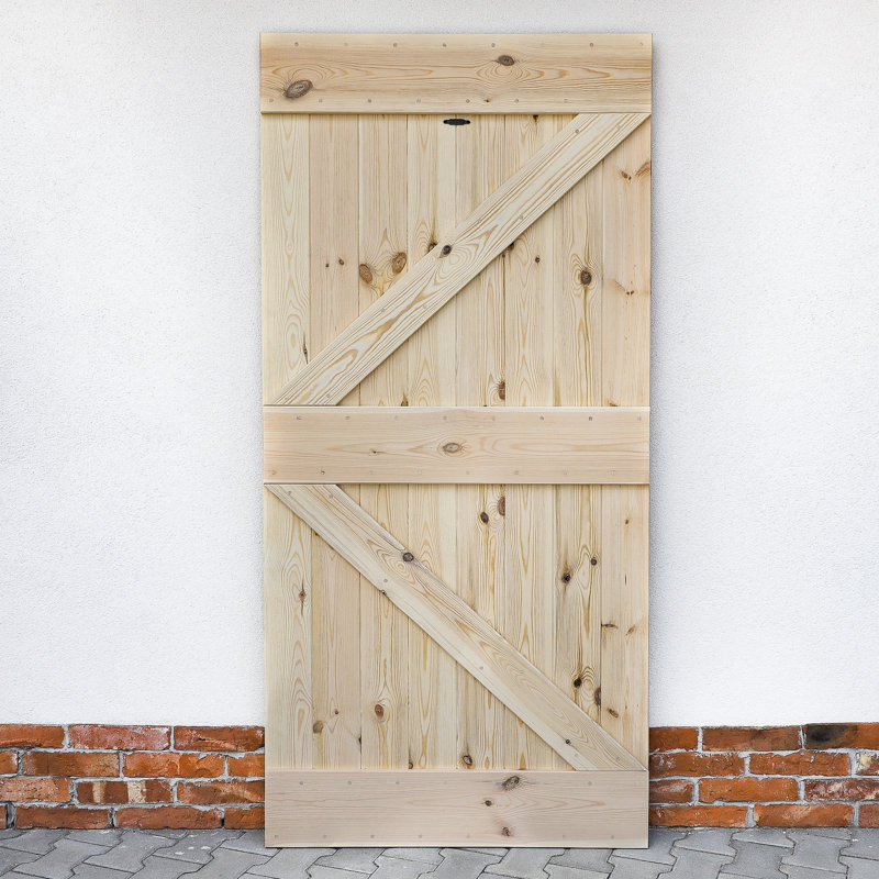Russellton Solid Pine Sliding Door, Unfinished