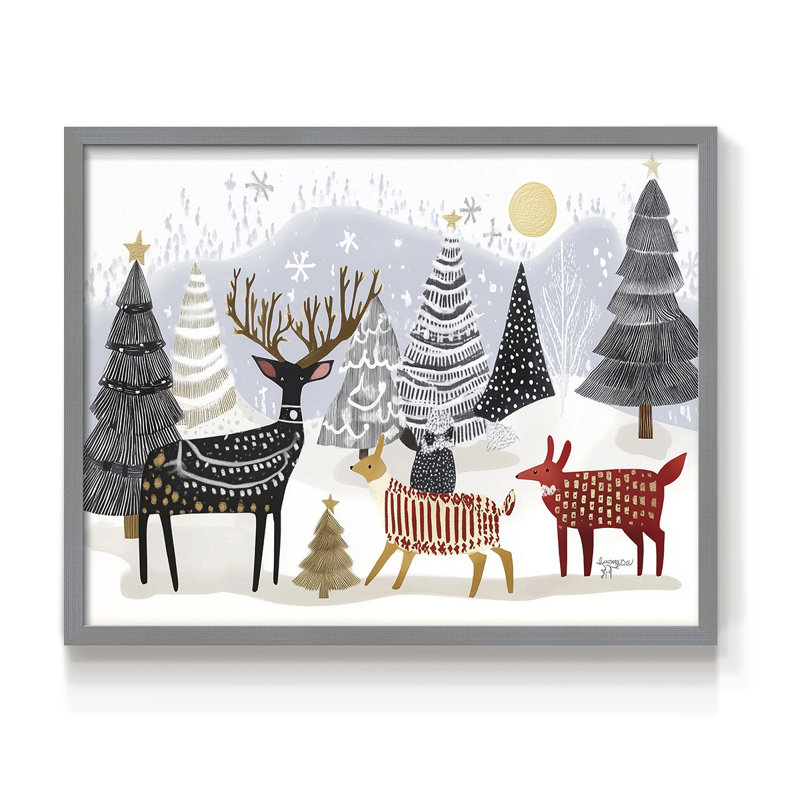 Art de Noël - XLI - Reproduction encadrée - Restickable, H 16 po x l 20 po, Gris