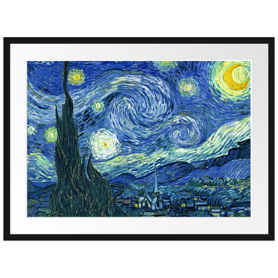 Gerahmter Kunstdruck The Starry Night von Vincent Van Gogh