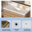 Ensemble de meuble-lavabo mural simple 48 po avec comptoir en pierre blanche de Carrare et lavabo carré en céramique