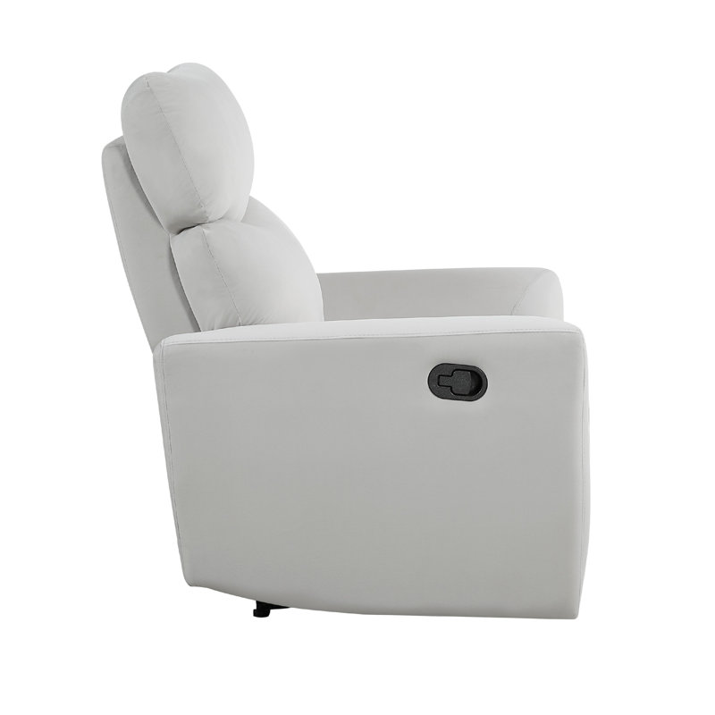 Fauteuil inclinable manuel, siège rembourré en polyester gris de 38 po, tirette