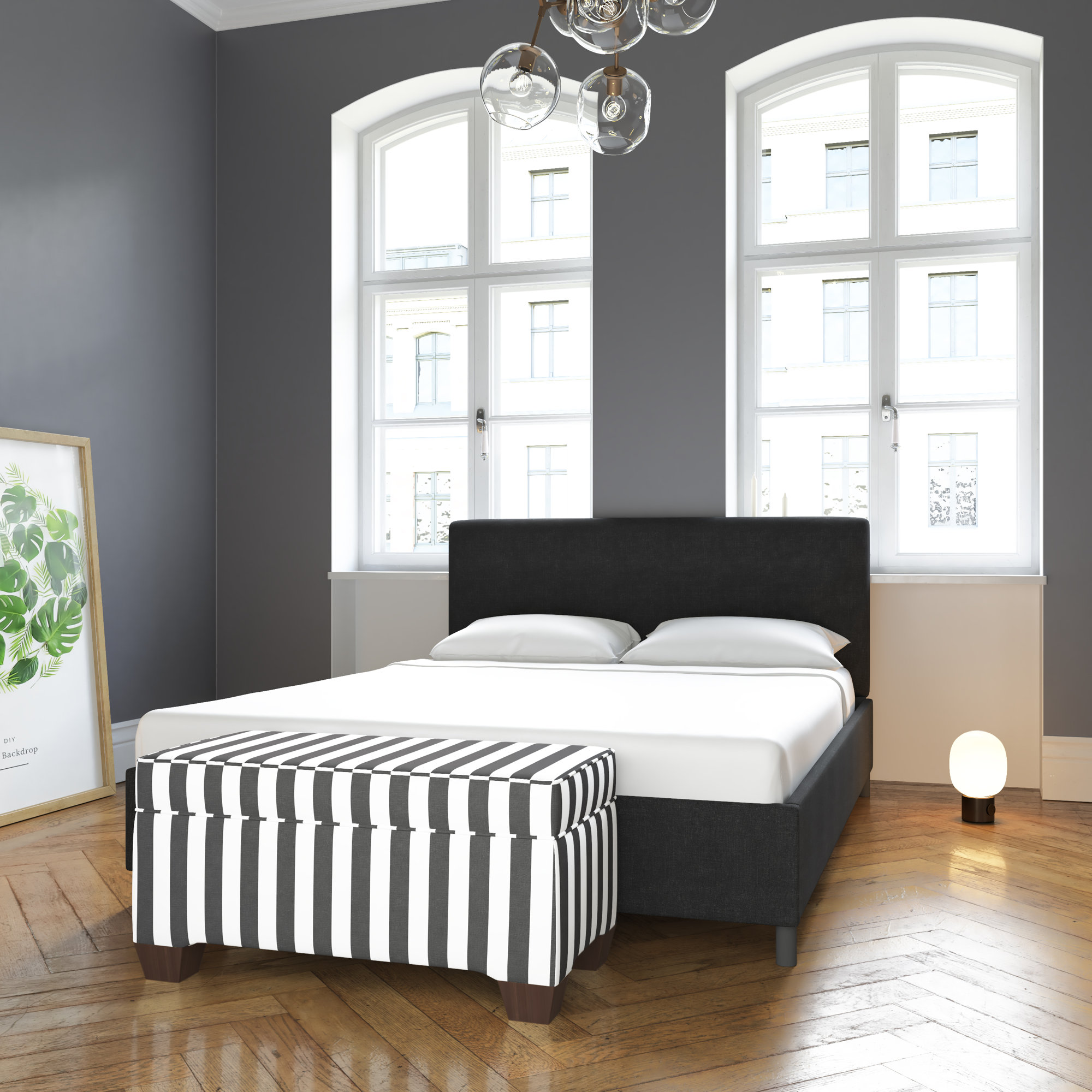 Eisley Upholstered Bed, Full, Classic Ink Performance Velvet