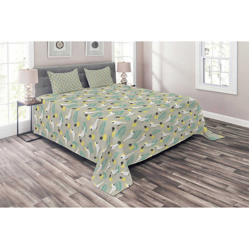 Coastal Polyester Coverlet, King Bedspread + 2 Shams